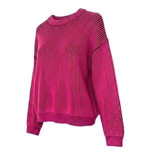 💓 Women's Fuchsia & Black Striped Sweater - size XXL (19)